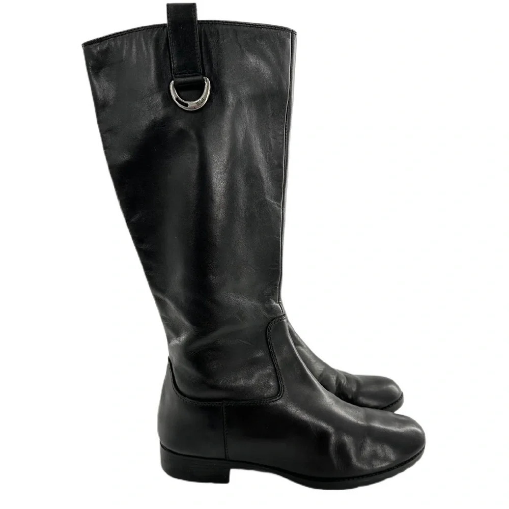 Lauren Ralph Lauren knee high boots 8 Sagira 2 black leather western equestrian - Picture 15 of 15
